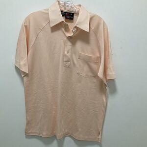Robert Bruce Cotton Where It Counts Men’s Polo Shirt Size Med Peach Vtg